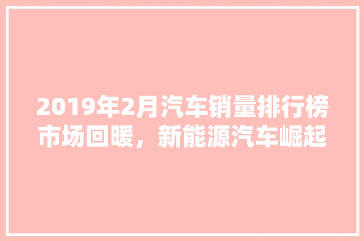 2019年2月汽车销量排行榜市场回暖，新能源汽车崛起