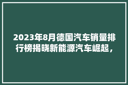 2023年8月德国汽车销量排行榜揭晓新能源汽车崛起，传统车企面临挑战