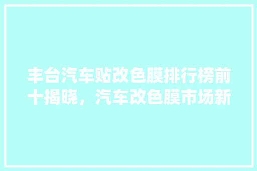 丰台汽车贴改色膜排行榜前十揭晓，汽车改色膜市场新趋势 汽车轮胎