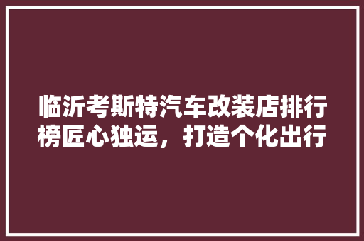 临沂考斯特汽车改装店排行榜匠心独运，打造个化出行新潮流
