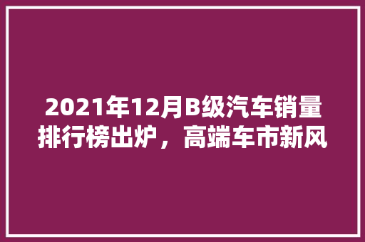 2021年12月B级汽车销量排行榜出炉，高端车市新风向