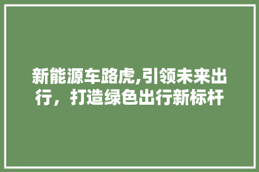 新能源车路虎,引领未来出行，打造绿色出行新标杆