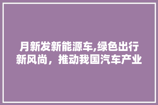 月新发新能源车,绿色出行新风尚，推动我国汽车产业转型升级