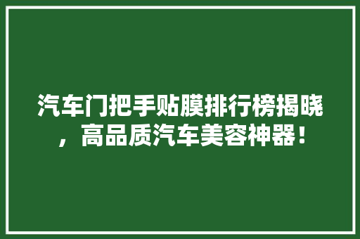 汽车门把手贴膜排行榜揭晓，高品质汽车美容神器！