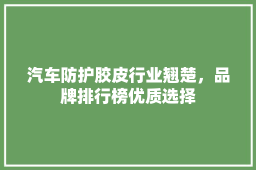 汽车防护胶皮行业翘楚，品牌排行榜优质选择