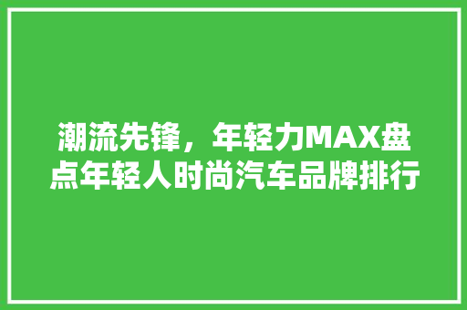 潮流先锋，年轻力MAX盘点年轻人时尚汽车品牌排行榜 车联网技术