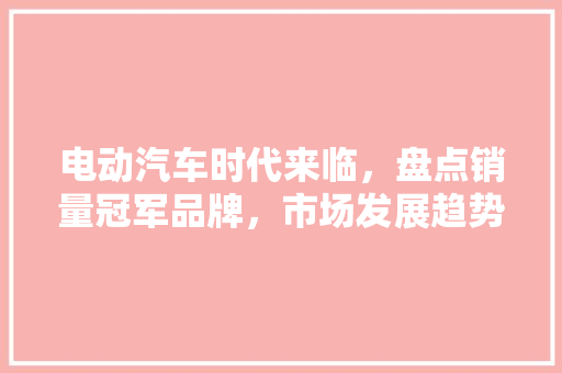 电动汽车时代来临，盘点销量冠军品牌，市场发展趋势