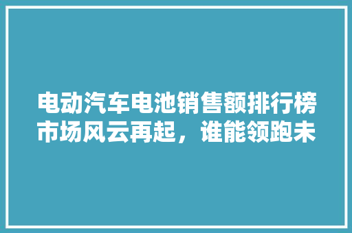 电动汽车电池销售额排行榜市场风云再起，谁能领跑未来
