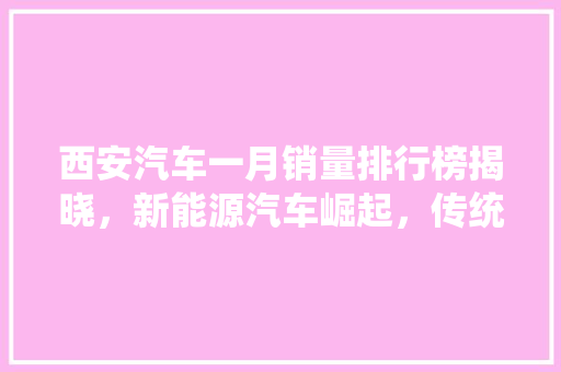 西安汽车一月销量排行榜揭晓，新能源汽车崛起，传统燃油车面临挑战