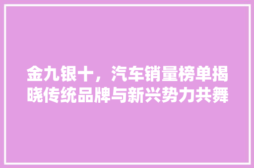 金九银十，汽车销量榜单揭晓传统品牌与新兴势力共舞