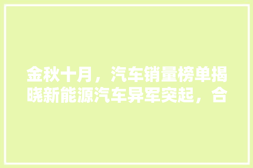 金秋十月，汽车销量榜单揭晓新能源汽车异军突起，合资品牌稳扎稳打