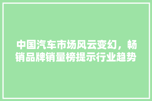 中国汽车市场风云变幻，畅销品牌销量榜提示行业趋势