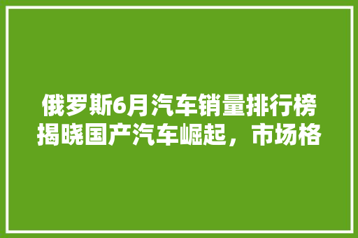 俄罗斯6月汽车销量排行榜揭晓国产汽车崛起，市场格局再塑