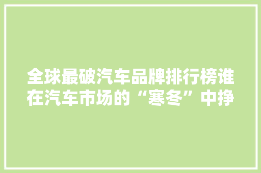 全球最破汽车品牌排行榜谁在汽车市场的“寒冬”中挣扎