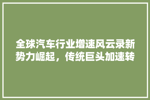 全球汽车行业增速风云录新势力崛起，传统巨头加速转型 新车资讯