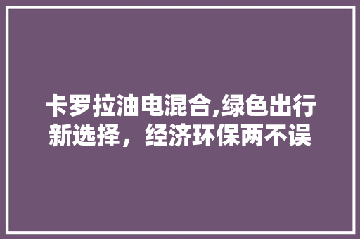 卡罗拉油电混合,绿色出行新选择，经济环保两不误 汽车轮胎