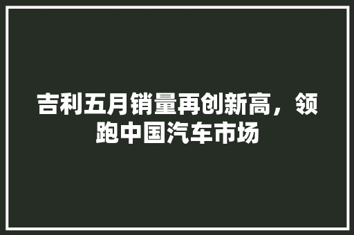 吉利五月销量再创新高，领跑中国汽车市场