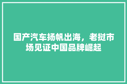 国产汽车扬帆出海，老挝市场见证中国品牌崛起