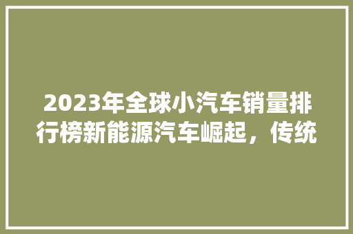 2023年全球小汽车销量排行榜新能源汽车崛起，传统巨头稳居前列