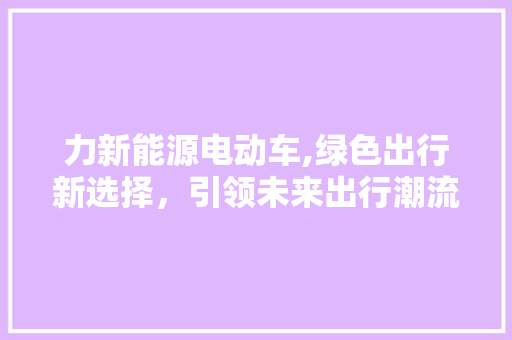 力新能源电动车,绿色出行新选择，引领未来出行潮流 新车资讯