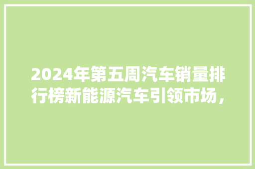 2024年第五周汽车销量排行榜新能源汽车引领市场，传统车企转型加速