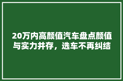 20万内高颜值汽车盘点颜值与实力并存，选车不再纠结！