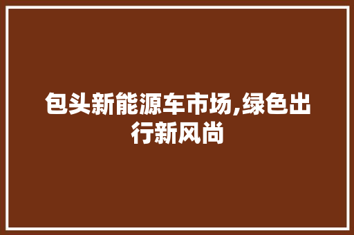 包头新能源车市场,绿色出行新风尚
