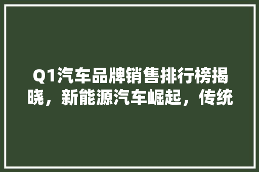 Q1汽车品牌销售排行榜揭晓，新能源汽车崛起，传统车企面临挑战