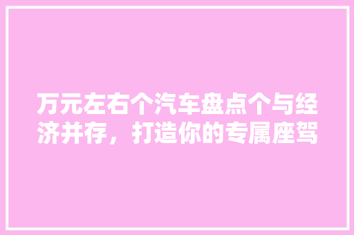 万元左右个汽车盘点个与经济并存，打造你的专属座驾
