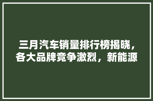 三月汽车销量排行榜揭晓，各大品牌竞争激烈，新能源汽车崛起