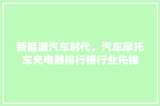 新能源汽车时代，汽车摩托车充电器排行榜行业先锋