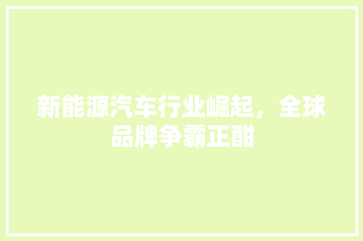 新能源汽车行业崛起，全球品牌争霸正酣