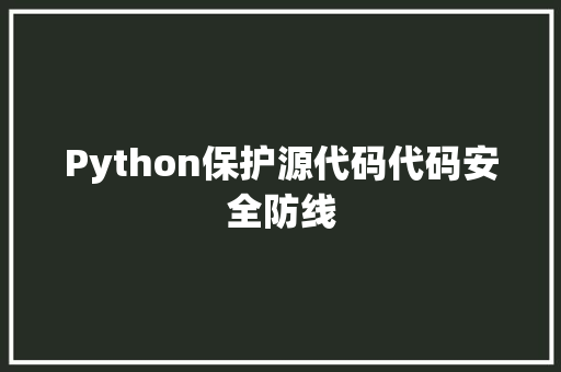 Python保护源代码代码安全防线