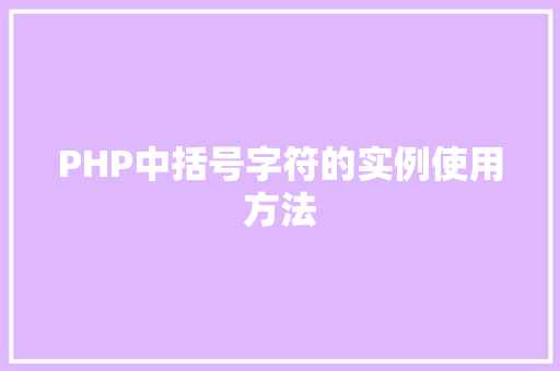 PHP中括号字符的实例使用方法 汽车轮胎