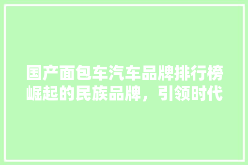 国产面包车汽车品牌排行榜崛起的民族品牌，引领时代潮流