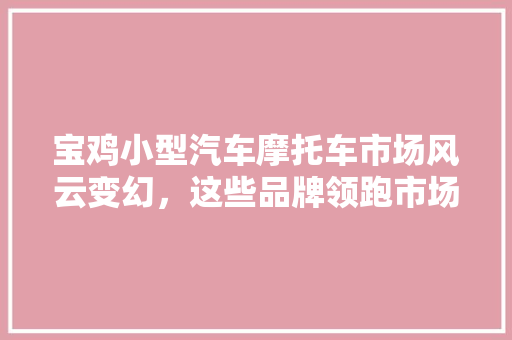 宝鸡小型汽车摩托车市场风云变幻，这些品牌领跑市场！