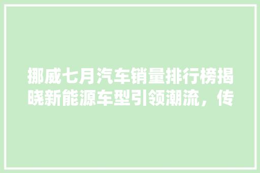挪威七月汽车销量排行榜揭晓新能源车型引领潮流，传统品牌转型加速