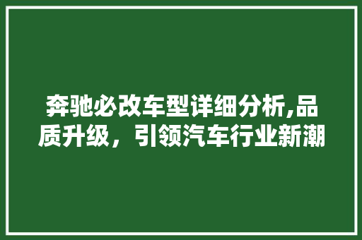 奔驰必改车型详细分析,品质升级，引领汽车行业新潮流
