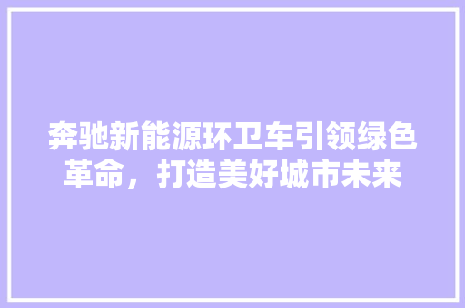 奔驰新能源环卫车引领绿色革命，打造美好城市未来 汽车轮胎