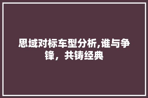 思域对标车型分析,谁与争锋，共铸经典