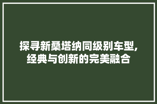 探寻新桑塔纳同级别车型,经典与创新的完美融合