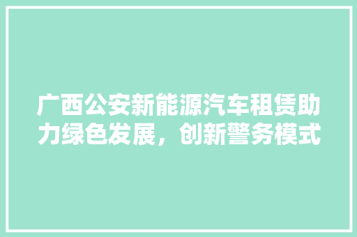 广西公安新能源汽车租赁助力绿色发展，创新警务模式 汽车轮胎