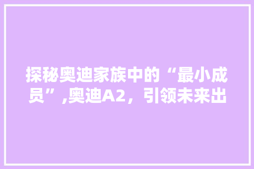 探秘奥迪家族中的“最小成员”,奥迪A2，引领未来出行潮流