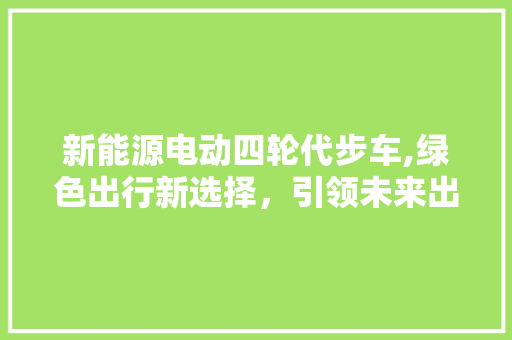 新能源电动四轮代步车,绿色出行新选择，引领未来出行潮流