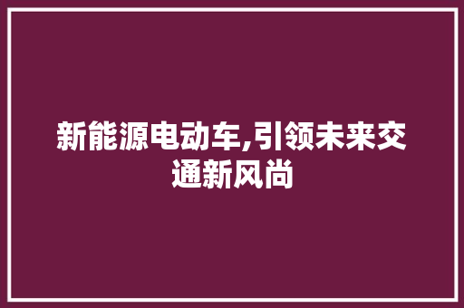 新能源电动车,引领未来交通新风尚 车联网技术