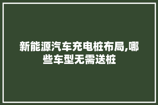 新能源汽车充电桩布局,哪些车型无需送桩 混合动力车