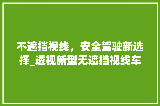 不遮挡视线，安全驾驶新选择_透视新型无遮挡视线车型