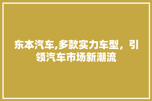 东本汽车,多款实力车型，引领汽车市场新潮流