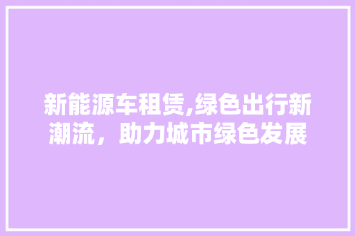 新能源车租赁,绿色出行新潮流，助力城市绿色发展 汽车轮胎