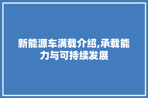 新能源车满载介绍,承载能力与可持续发展 汽车配件